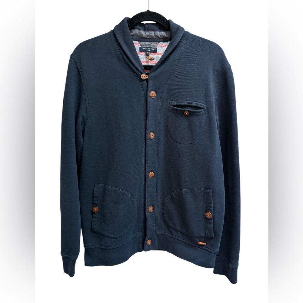 TED BAKER LONDON Men’s Navy Button Down Cardigan Jacket - Size 4